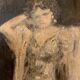 Oil on canvas signed female portrait the belle époque