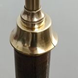Leather-covered brass table lamp by Jacques Adnet 1950s