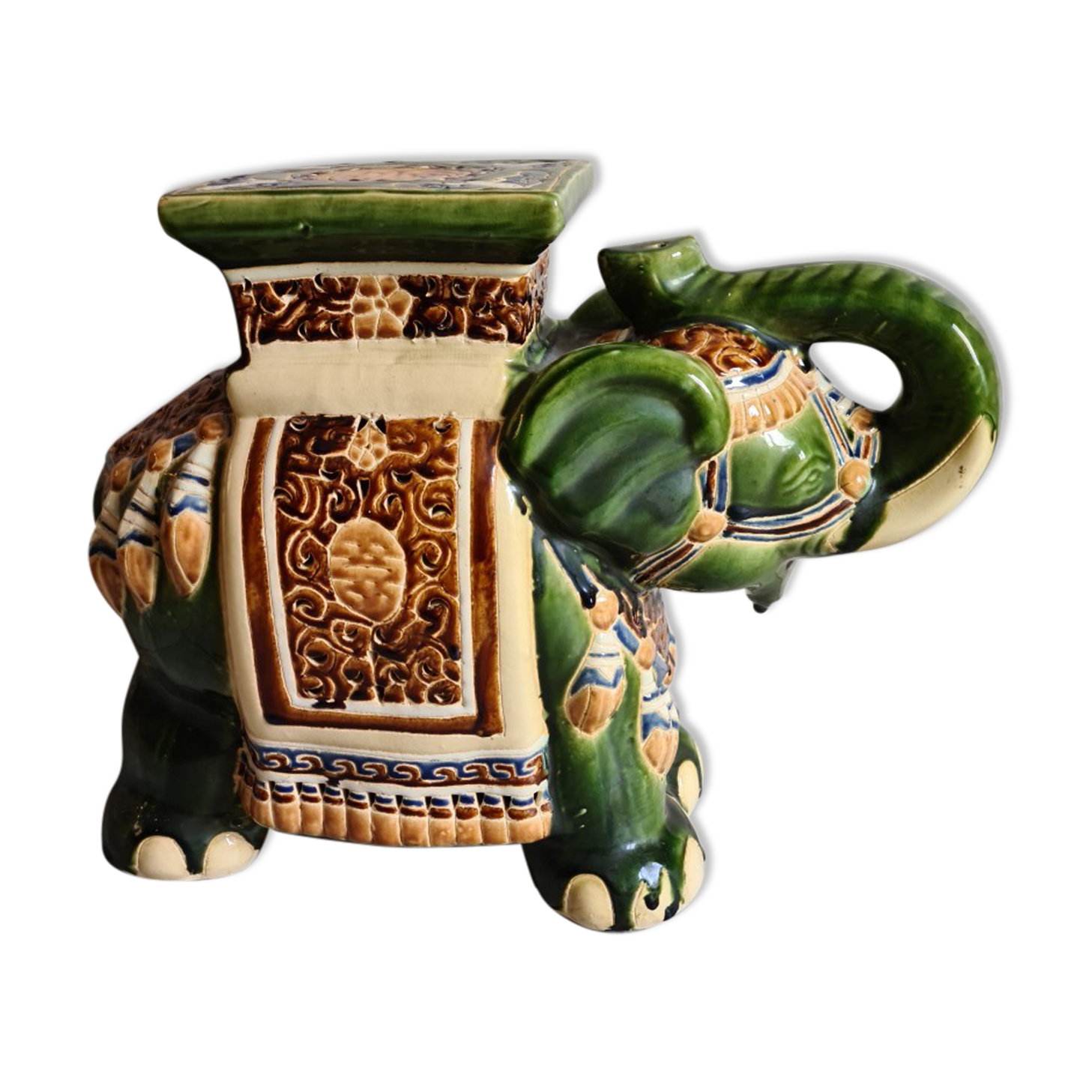 Elephant glazed earthenware