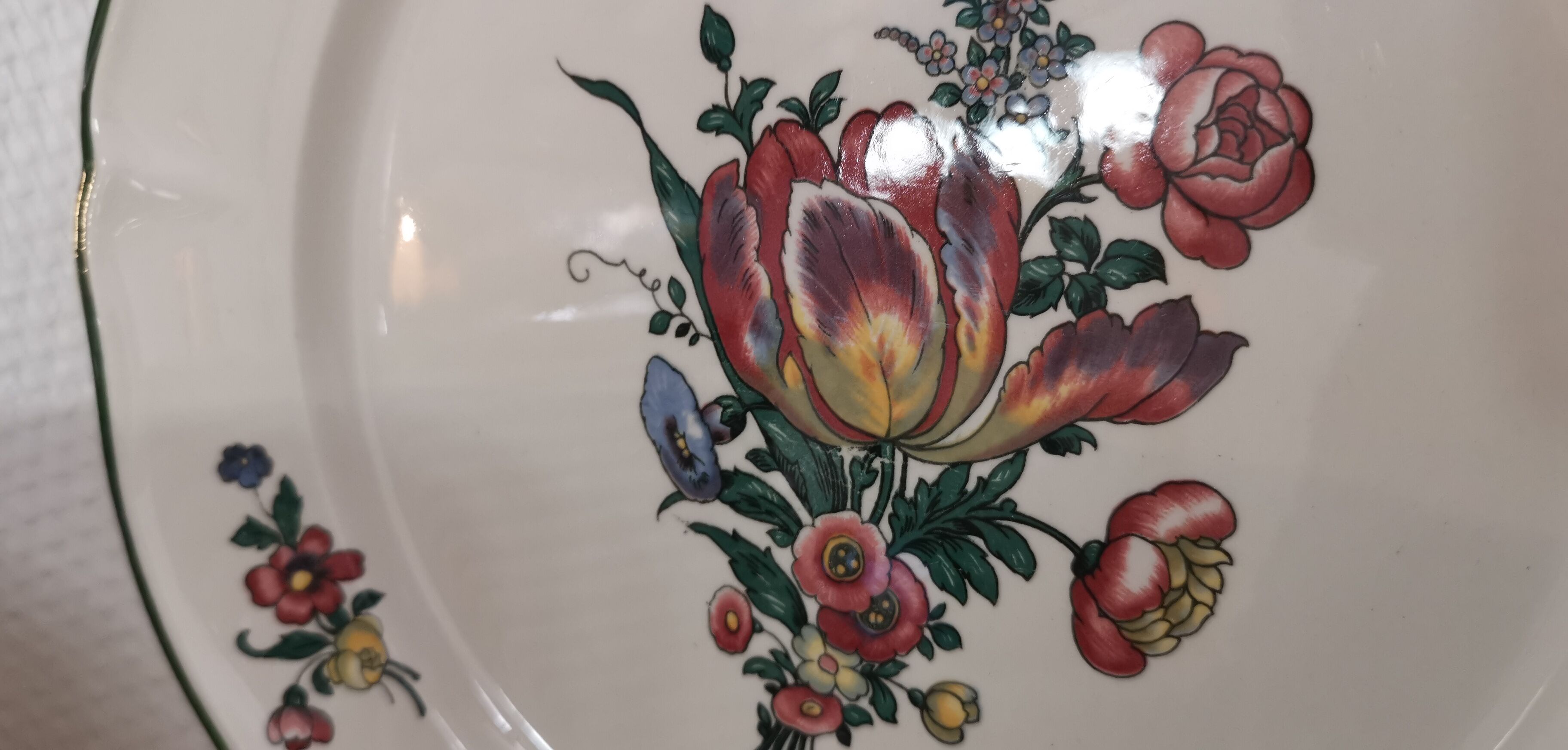 Set of 6 old flat ceramic plates VILLEROY and BOCH "Alt Strassburg"