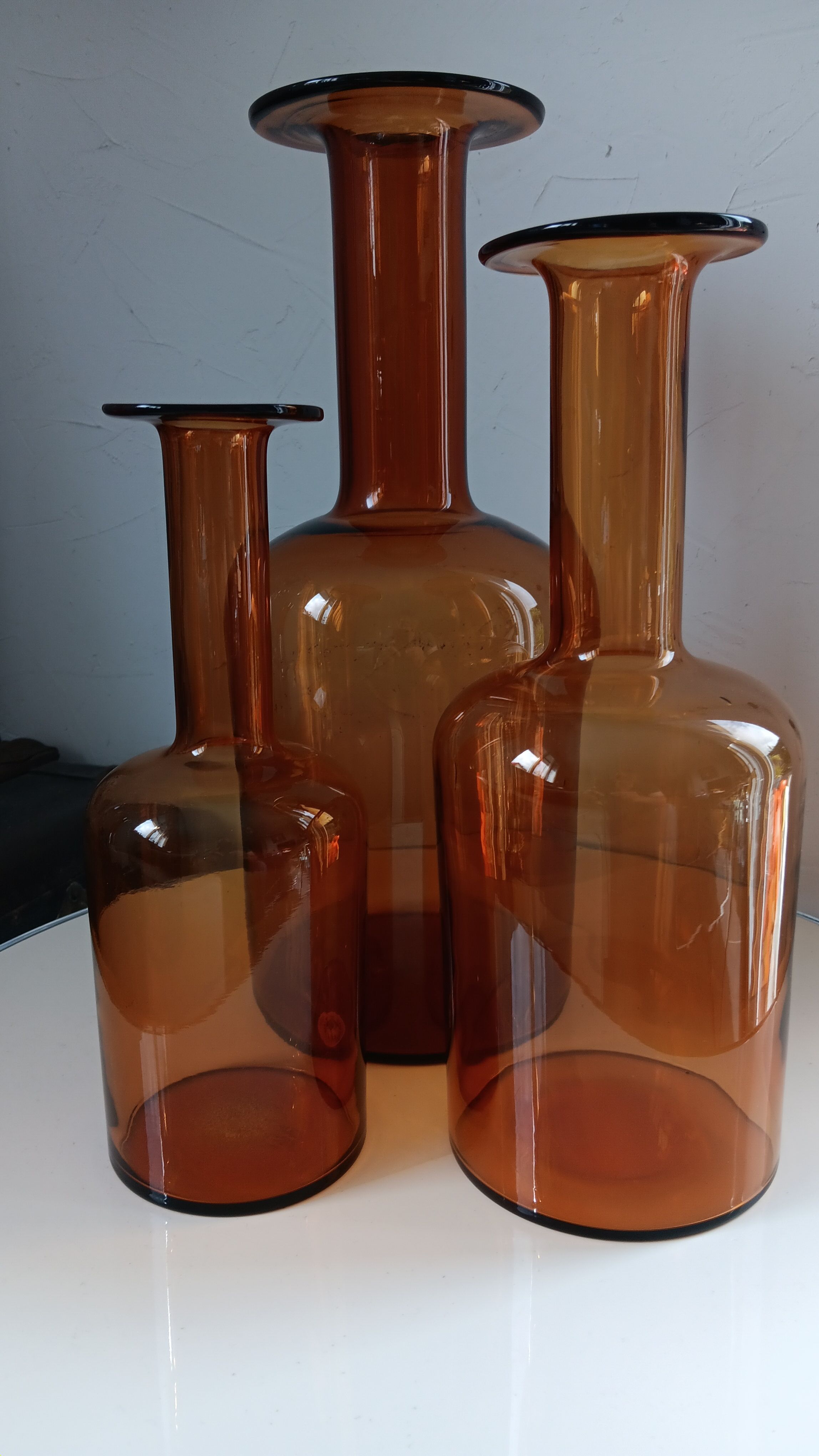 3 GULVASE  de Otto Brauer pour Holmegaard  1962