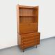 Vintage teak secretary bookcase with storage chest.