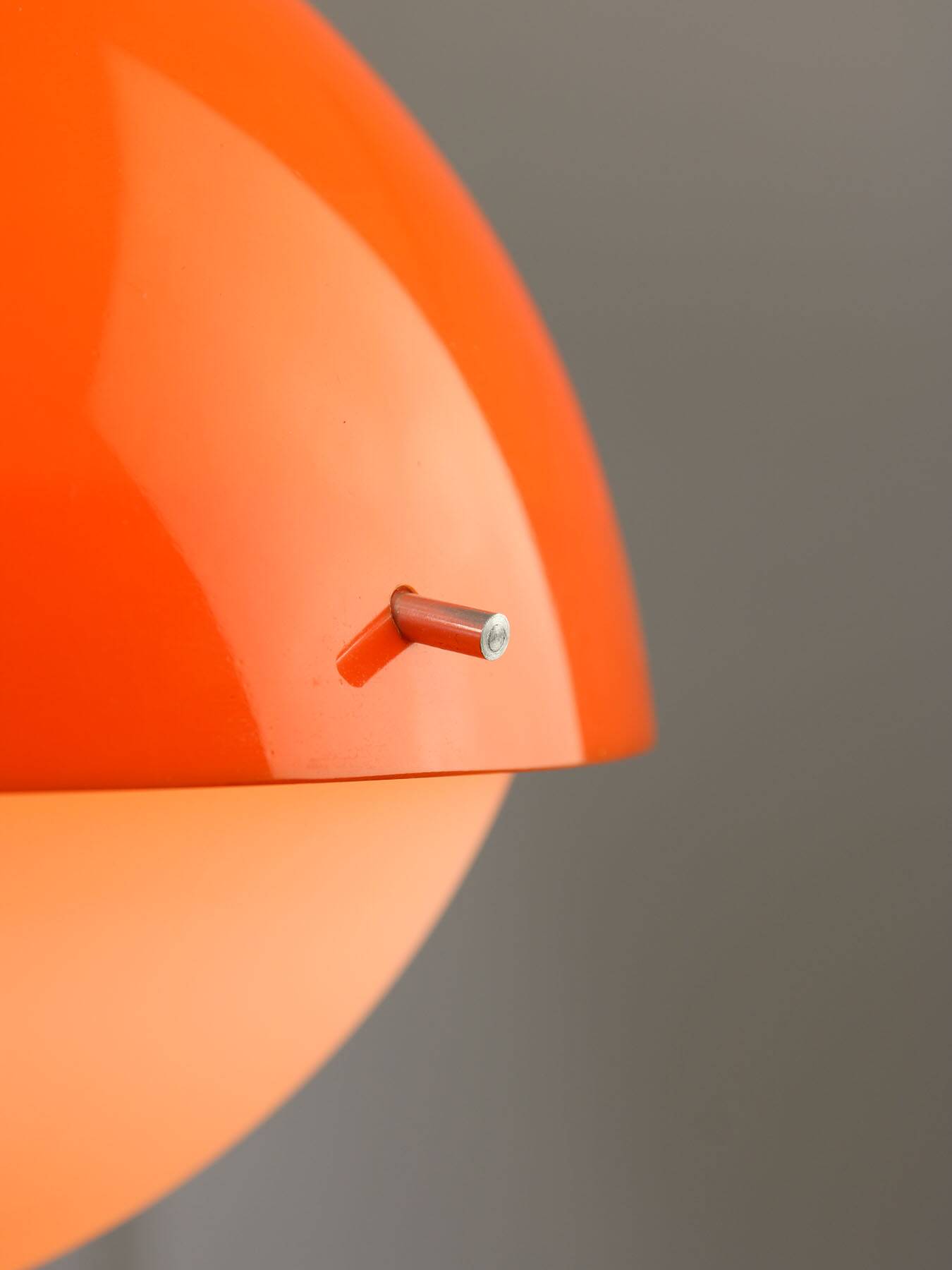 Italian Orange Acrylic Glass Pendant Lamp, 1970s