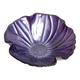 Vintage decorative glass plate in purple with flower pattern, Italy, 1960s.