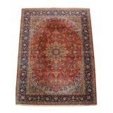 Tapis de style oriental vintage à dominante rouge et bleu avec de superbes motifs, 296x200 cm