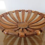 Teak fruit basket Scandinavian style 60s 70s