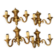 Set of 4 bronze wall lights