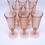 8 pink champagne flutes