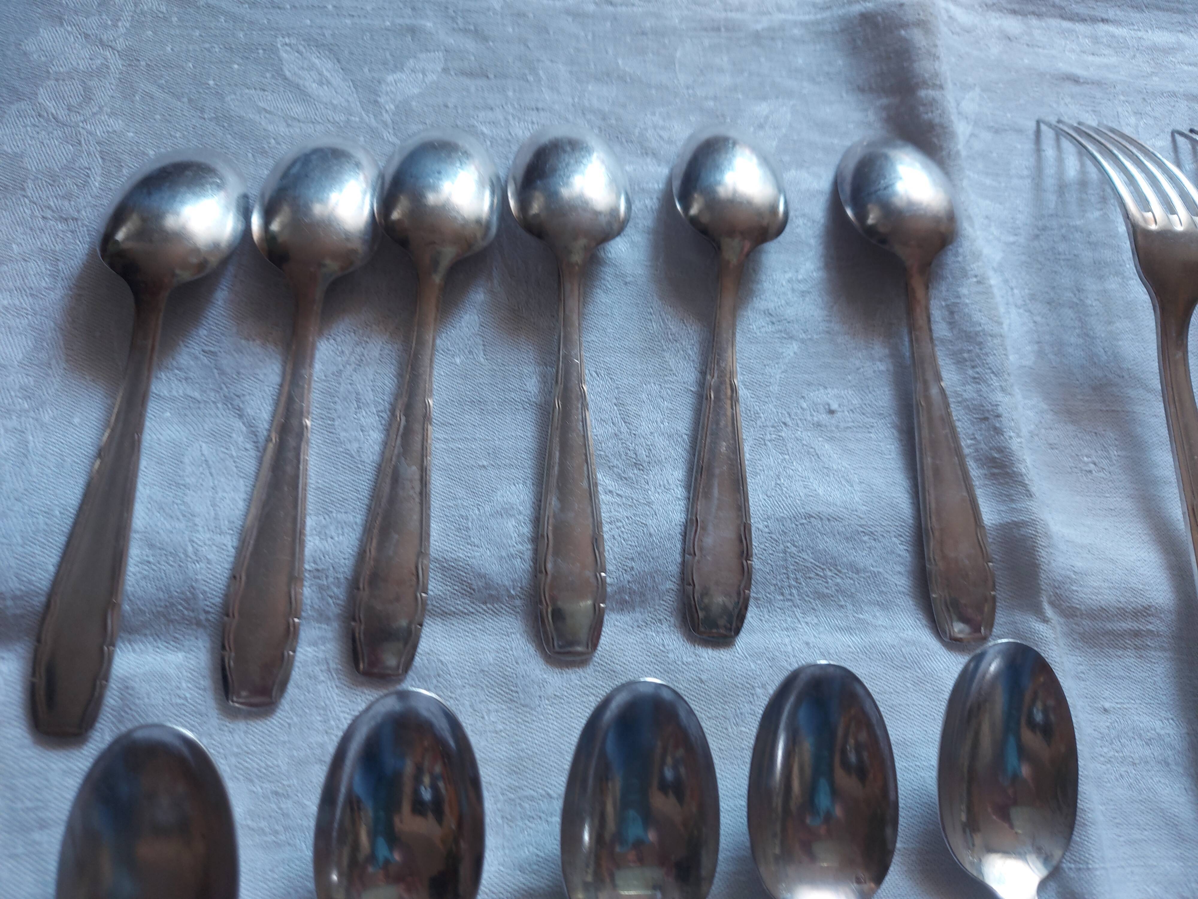 Art deco cutlery set in silver metal rex , 35 pieces