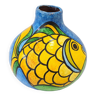 Vase en terre cuite peint décorer d un poisson vase " boule "