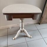 Bedside table console pedestal table drawer beige cracked gold wood