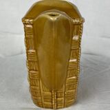 Rectangular ocher ceramic pitcher