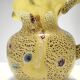 Postmodern Yellow Opaline Hand Blown Glass Jug with Murrines and Silver Flakes