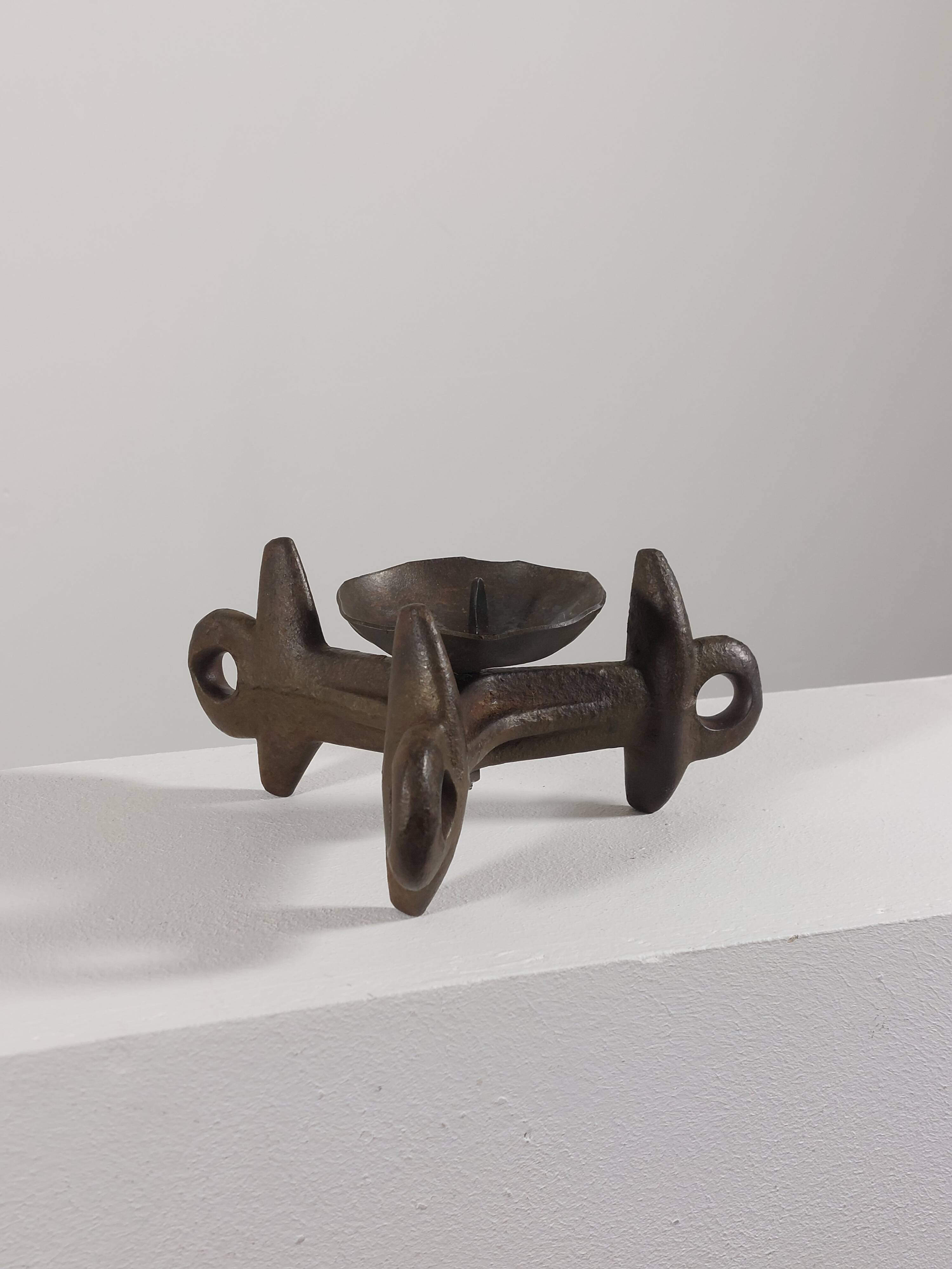 Unique vintage brutalist candlestick.