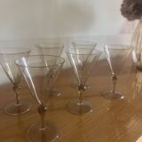 6 Art Deco Murano glass water glasses by Venini by Vittorio Zecchin