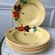 Set of 6 hollow plates digoin sarreguemines model "ginette" years 30-40