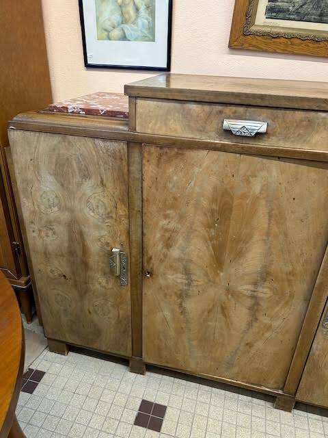 Buffet Art Déco en bois et marbre