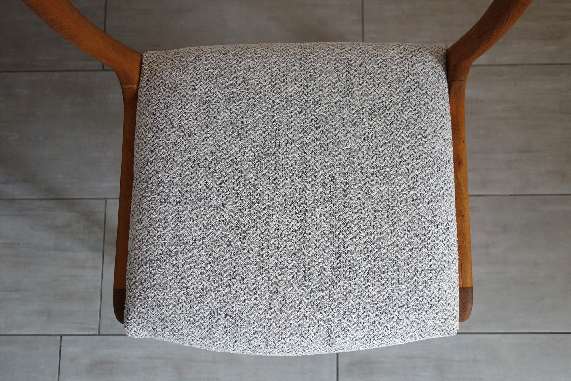 Baumann sleigh chair restored, France, 1960s