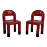 Pair of red children’s chairs by omsi, 2000
