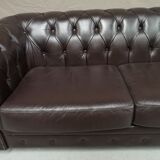 Vintage brown leather chesterfield sofa