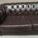 Vintage brown leather chesterfield sofa