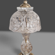 Pair of cut crystal and brass lamps - European production 1950