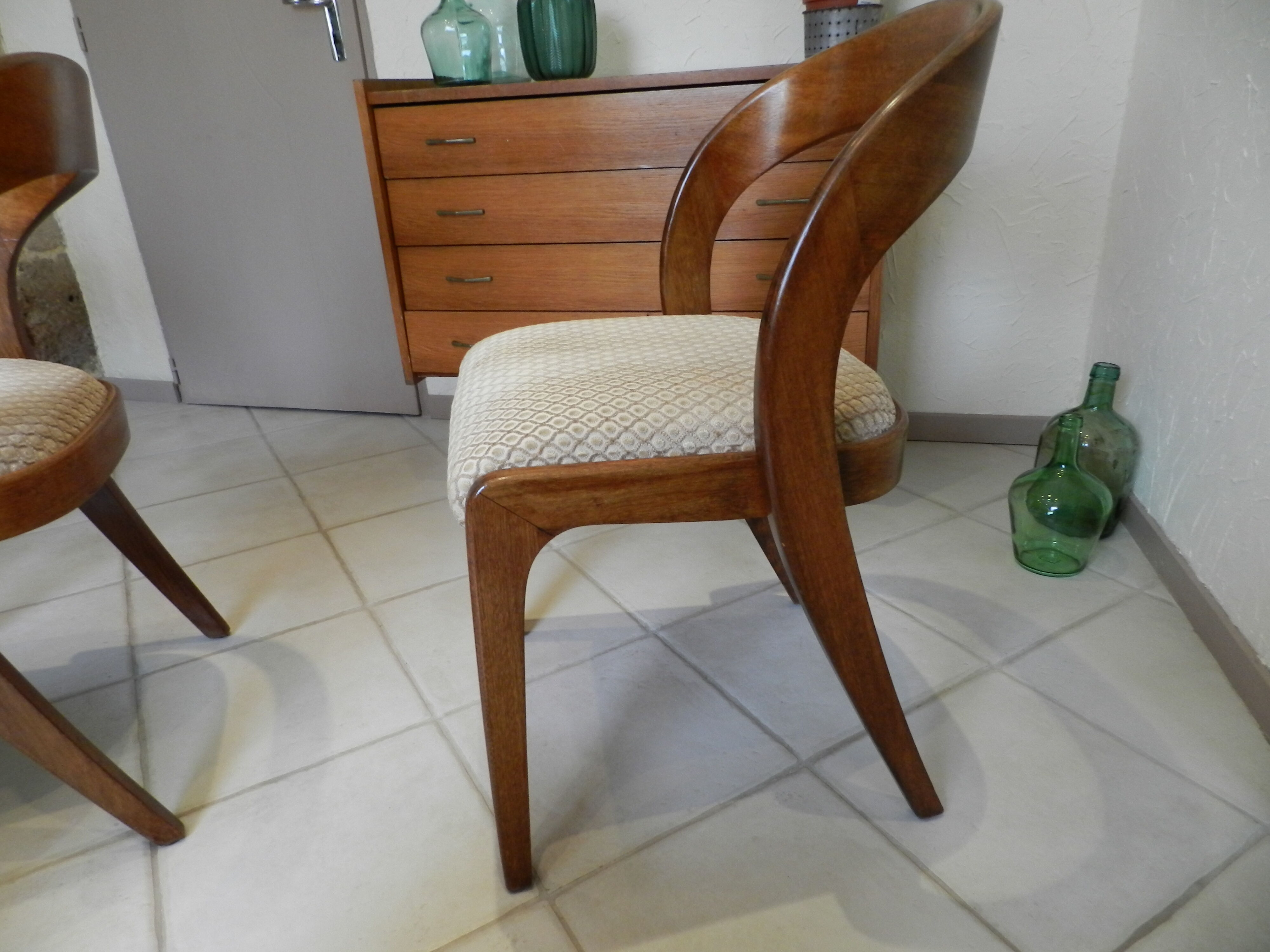 Chaises scandinave gondole années 70