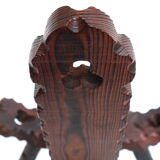 Tabouret en bois brutalistes espagnols des années 1960.