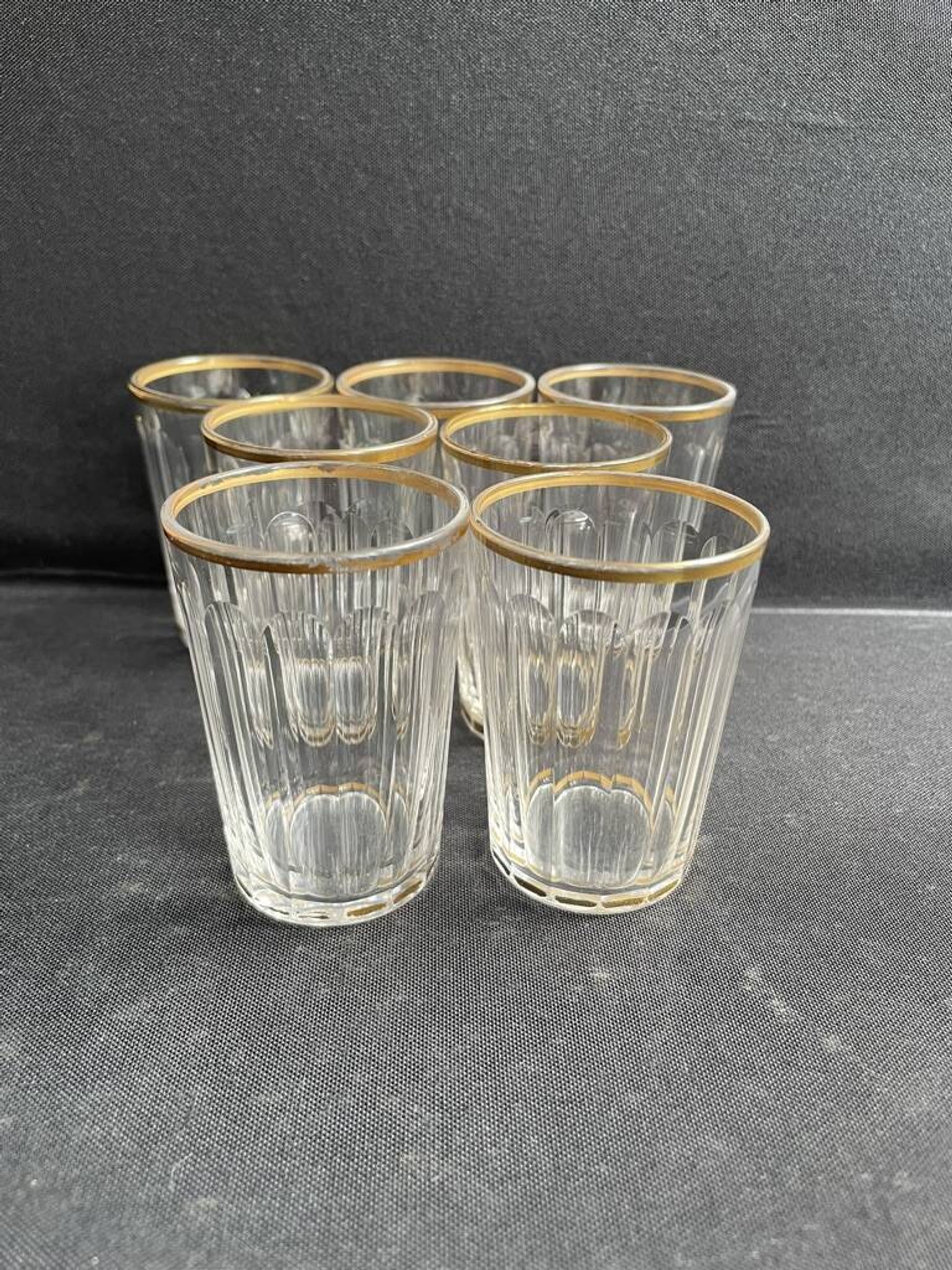 7 gobelets Baccarat service Chicago taille 6410 dorés