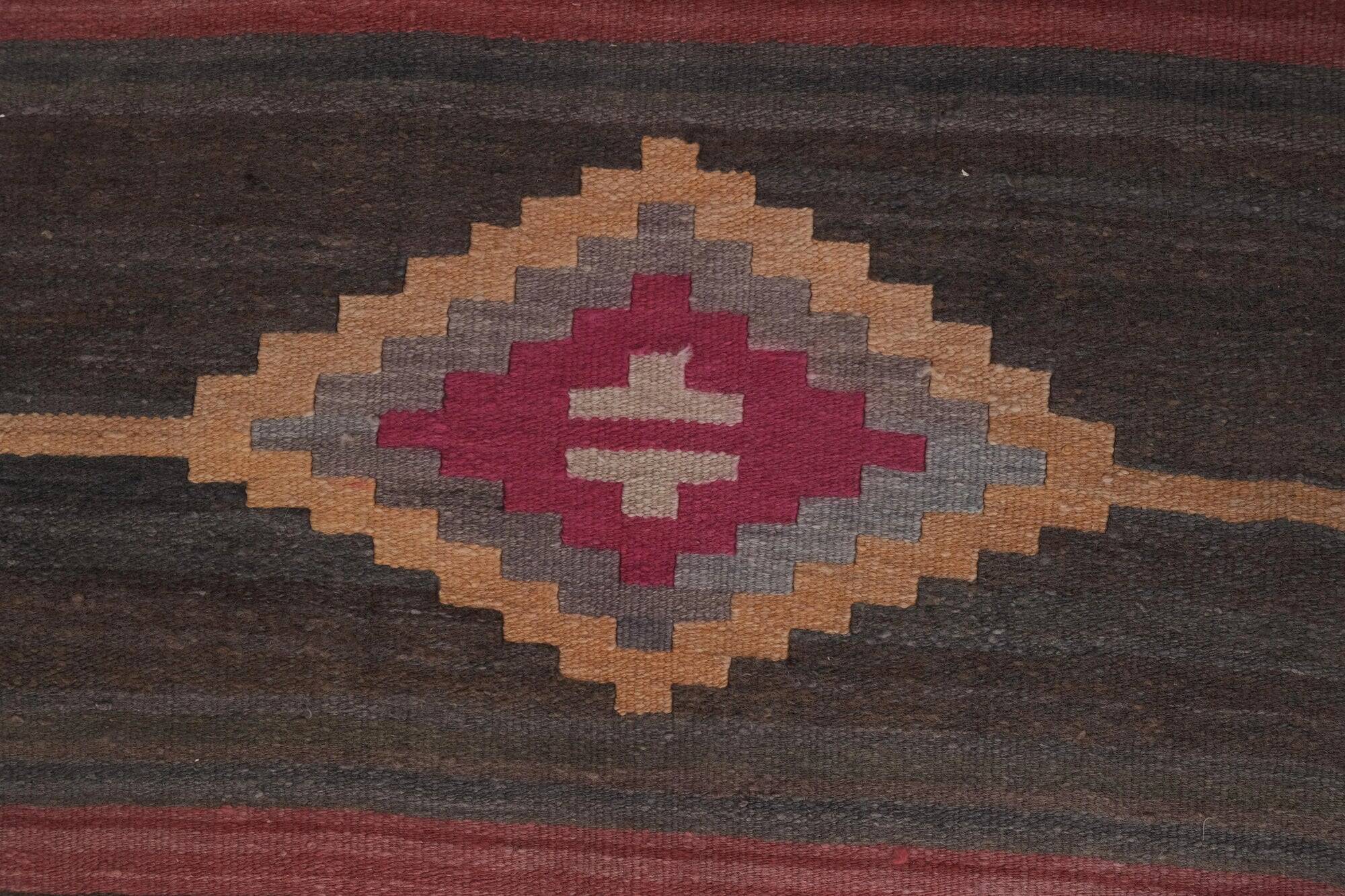 Vintage Turkish hallway rug 86x903 cm