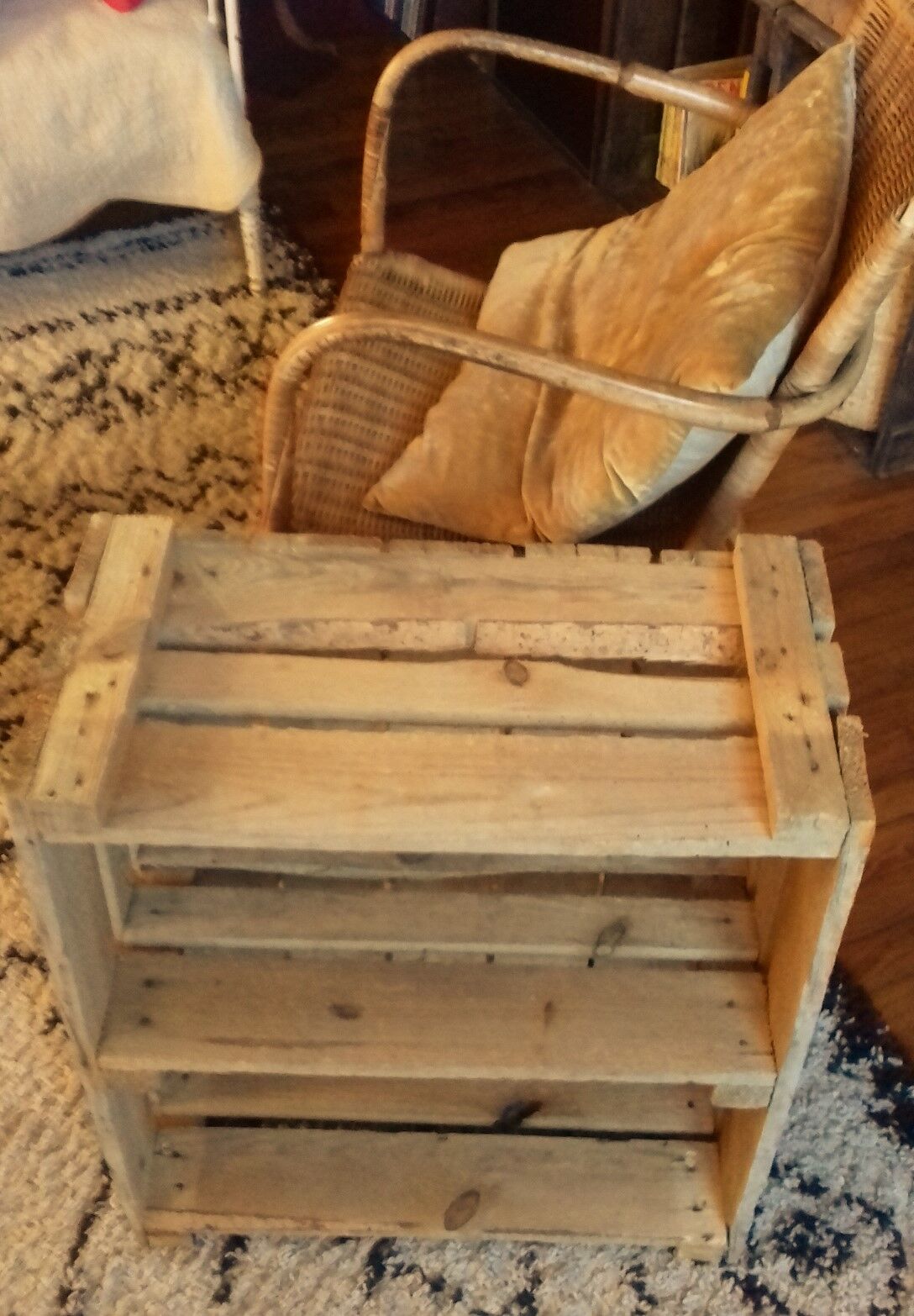 Wooden case with a storage furniture department