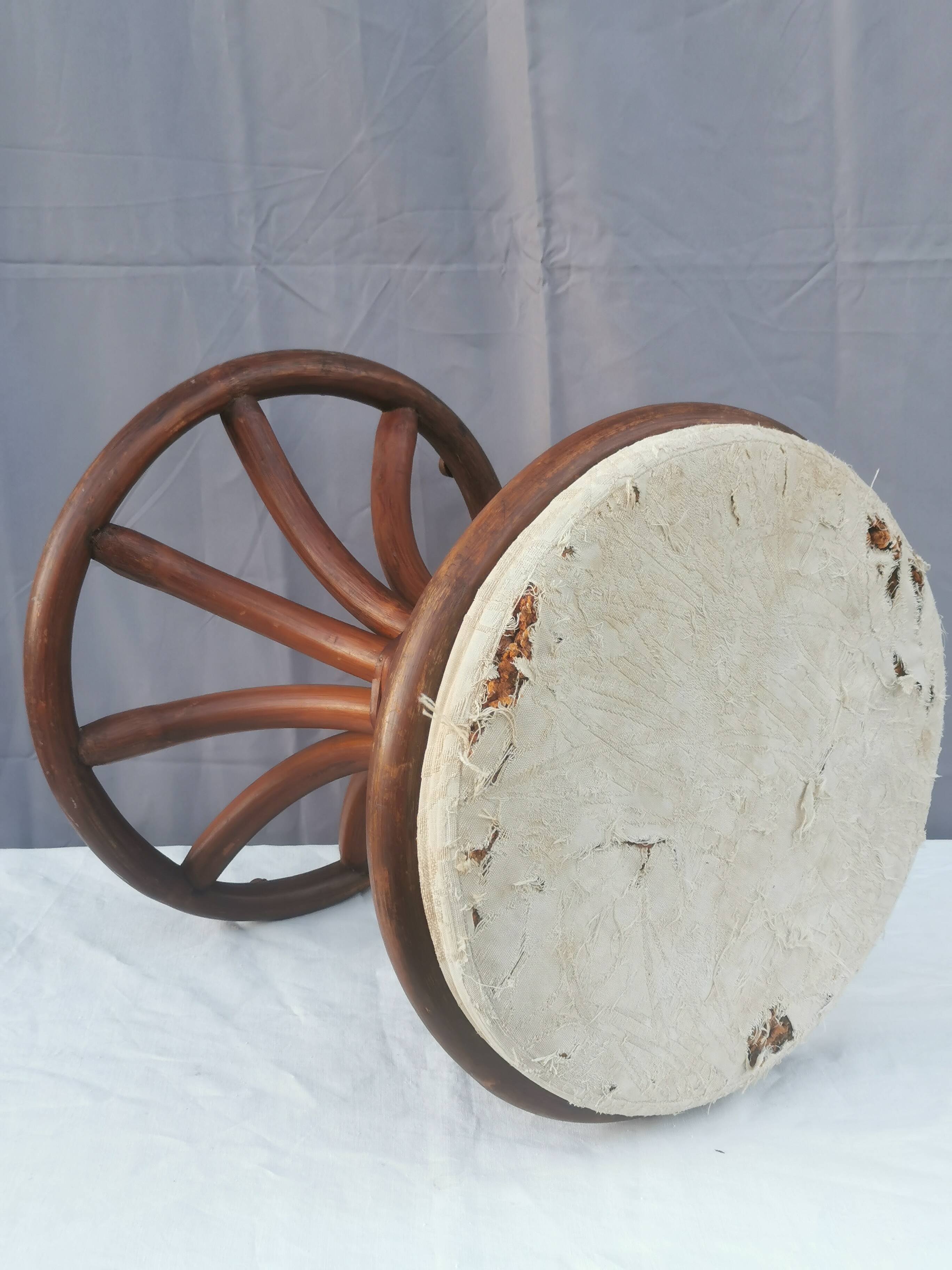 Bamboo and rattan stool “tam tam style”