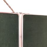 Vintage English green barber triptych mirror 1960 - 28 x 68 cm