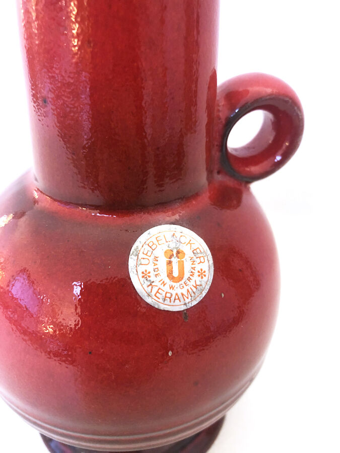 Red Keramik vase 1970