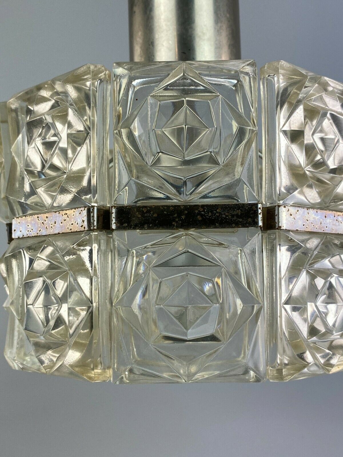 60s 70s ceiling lamp glass lamp light Sölken Leuchten Space Age 60s 70s