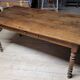 Antique solid oak bistro restaurant table, 1900s -1m53