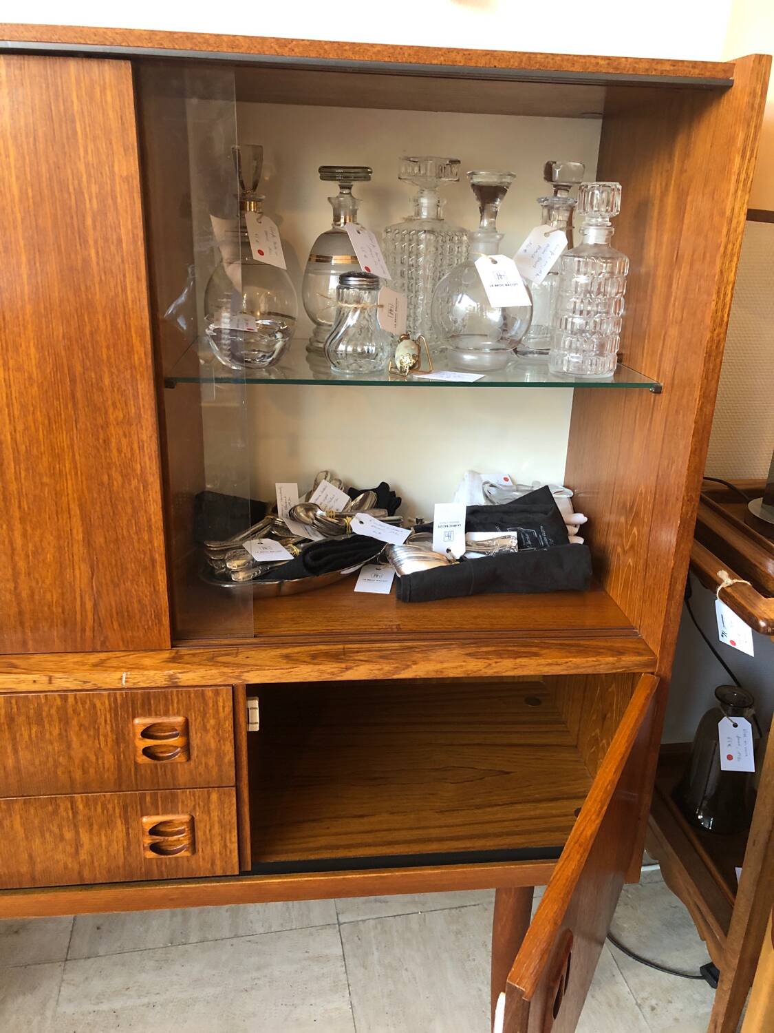 Vintage glass sideboard, 1960s