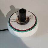 Lampe boule en opaline motif clown vintage 1960