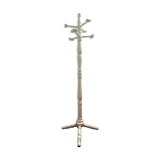 Portemanteau perroquet bois massif tourné blanc patiné vintage