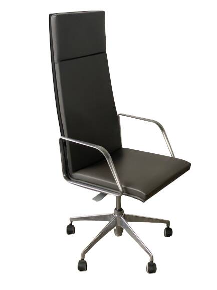 Set of Matteo Grassi designer armchairs – MIZAR Collection – Grey leather