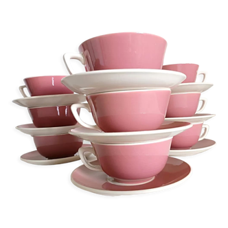 Service de dix tasses à thé rose , Villeroy et boch