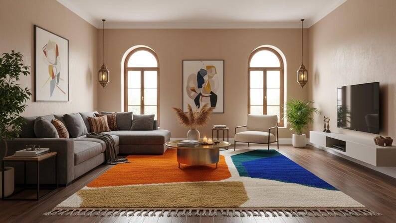 Moroccan rug, 300X200cm extra large - rug for living room and bedroom
