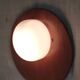 Globe-shaped wall sconces in opaline glass and wood - mid-20th century