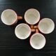 Service 5 tasses à thé barbotine rose
