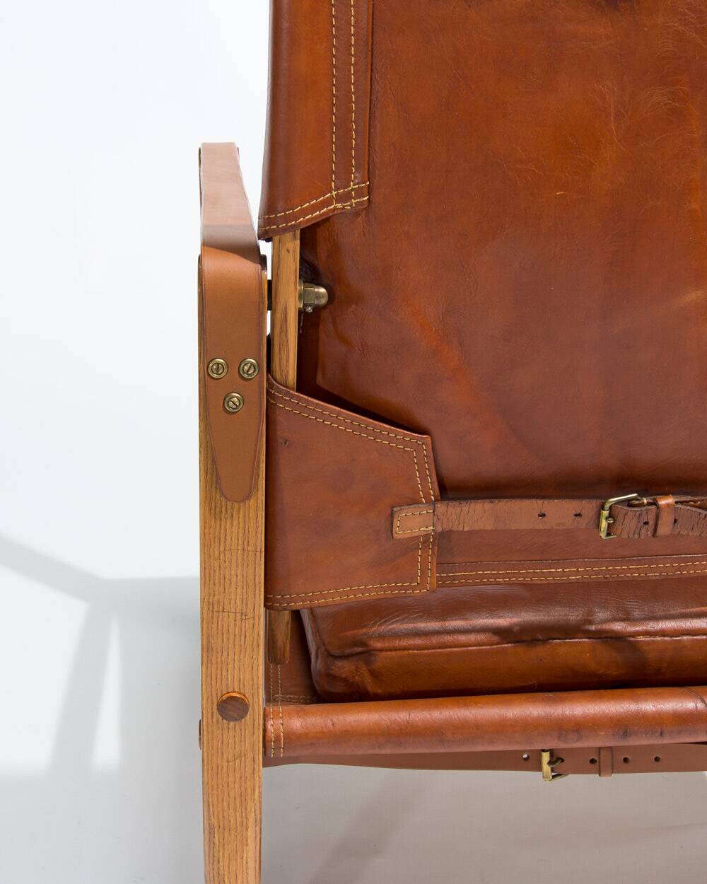 Kaare Klint Safari Chair in Oak and Leather by Rud Rasmussen