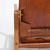 Kaare Klint Safari Chair in Oak and Leather by Rud Rasmussen