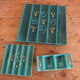 Vintage green ceramic trifle and salt shaker set 50s