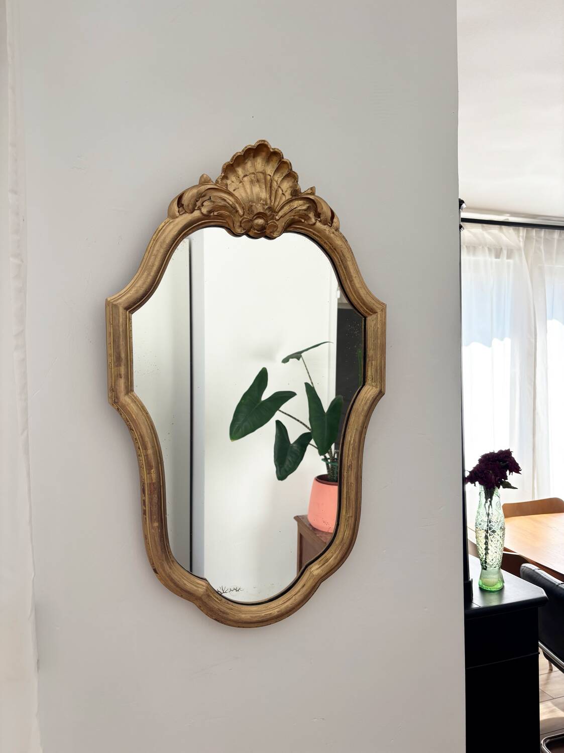 Antique gilded mirror, LOUIS XV baroque style