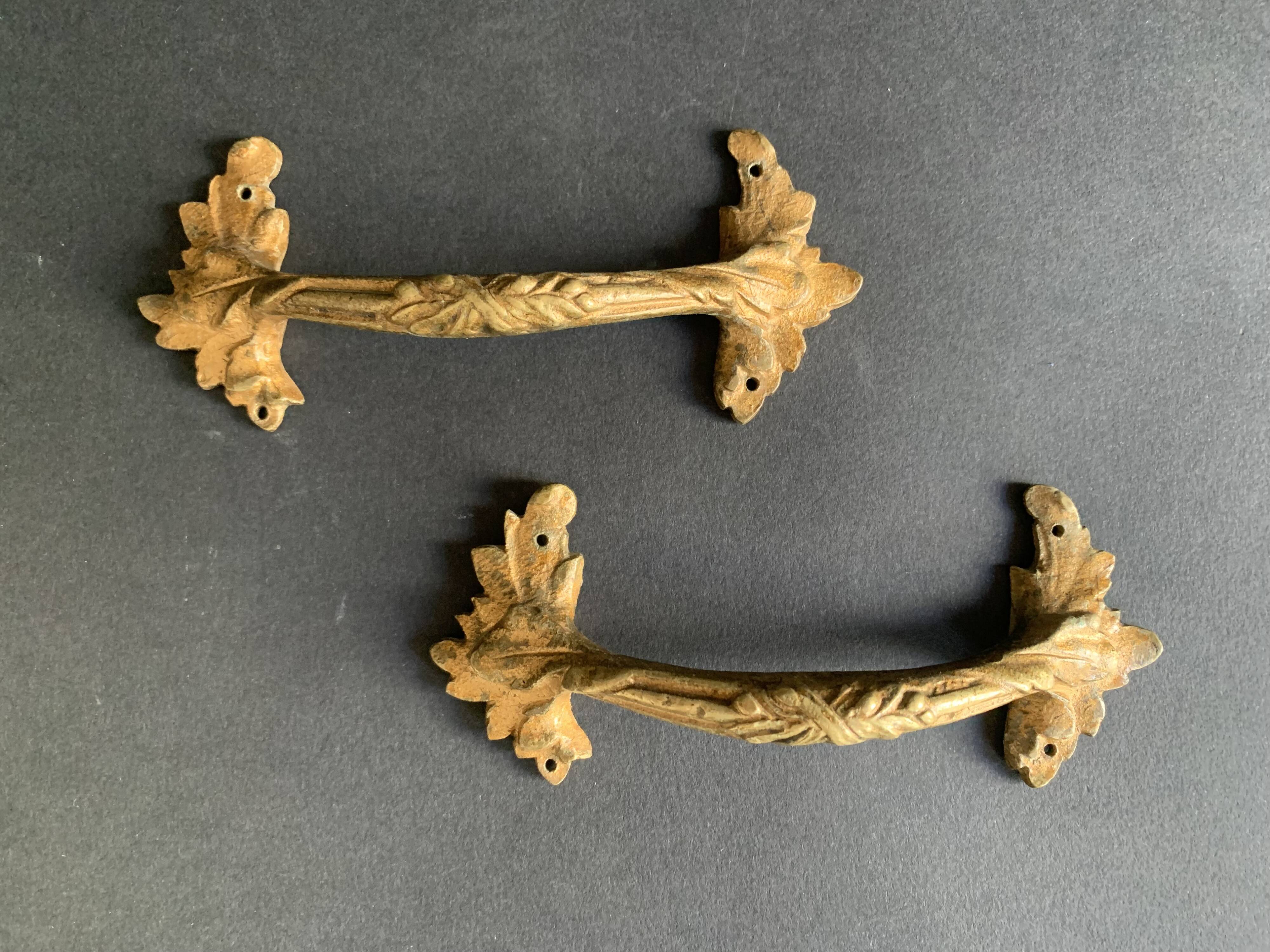 Antique Art Nouveau bronze furniture handle, 1900