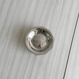 Coquillor butter dish in shiny silver metal